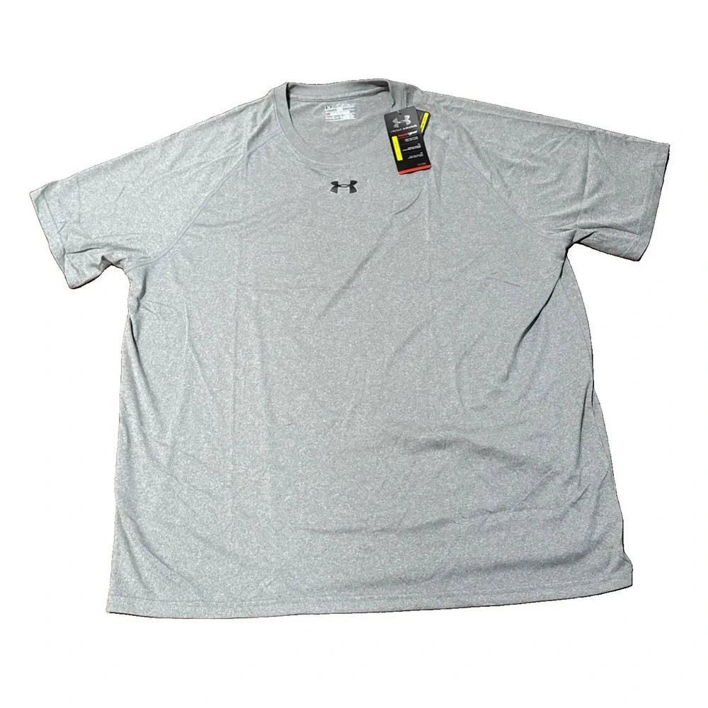 Under Armour Men's T shirt 2XL Loose Crew Neck HeatGear Gray NWT